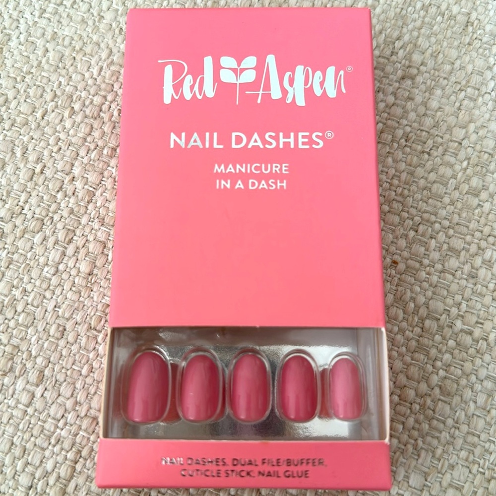 Red Aspen Nail Dashes Think Pink, Erin Round New